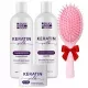 Keratin Silk Thérapie de lissage pour les cheveux abîmés + gomme de soie pour cheveux en cadeau