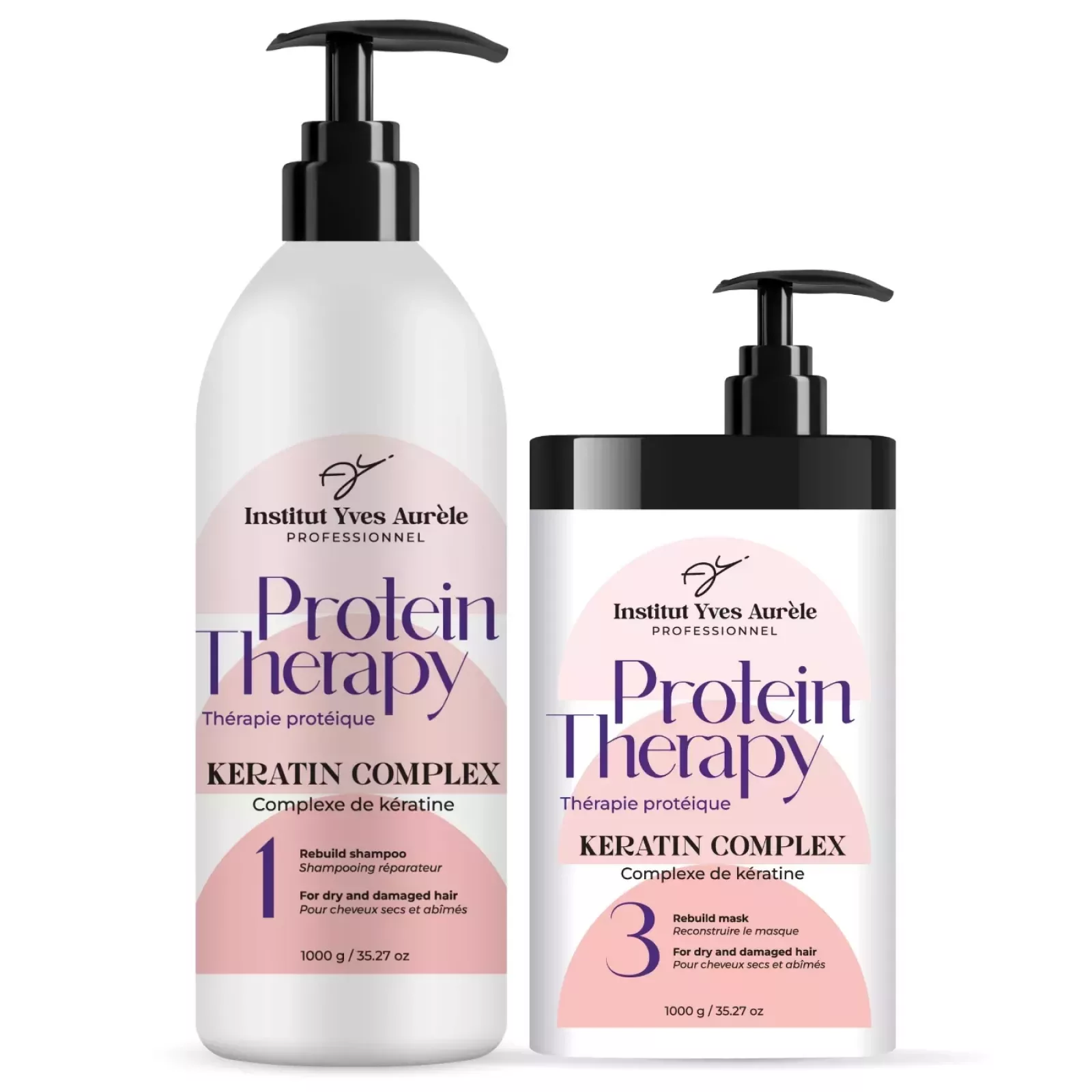 Protéinethérapieset: shampooing (1000 g) et masque capillaire (1000 g) Protéinethérapieset: shampooing (1000 g) et masque capillaire (1000 g)