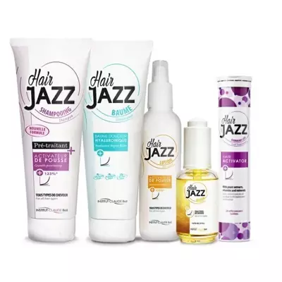 HAIR JAZZ Haarwachstum-Set: Shampoo, Spülung, Lotion, Serum und Vitamine