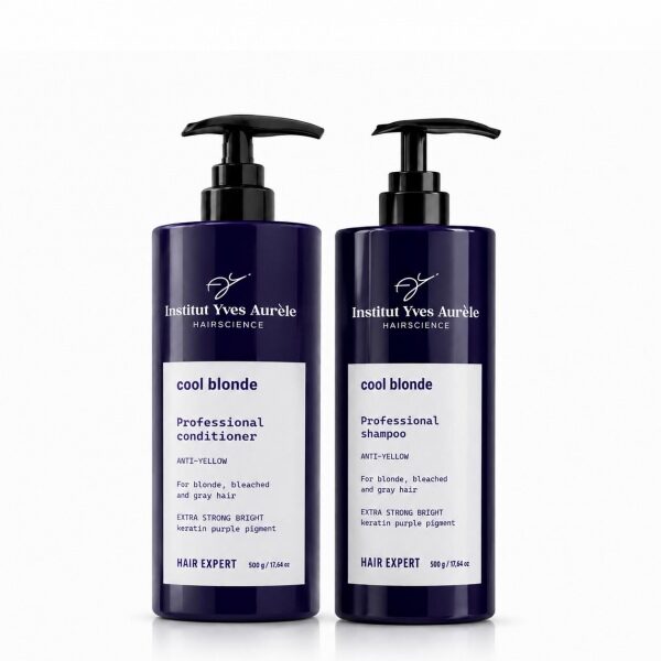 Neutralisierendes Set gegen Gelbstiche (Shampoo und Conditioner) + Glättungsbürste als Geschenk