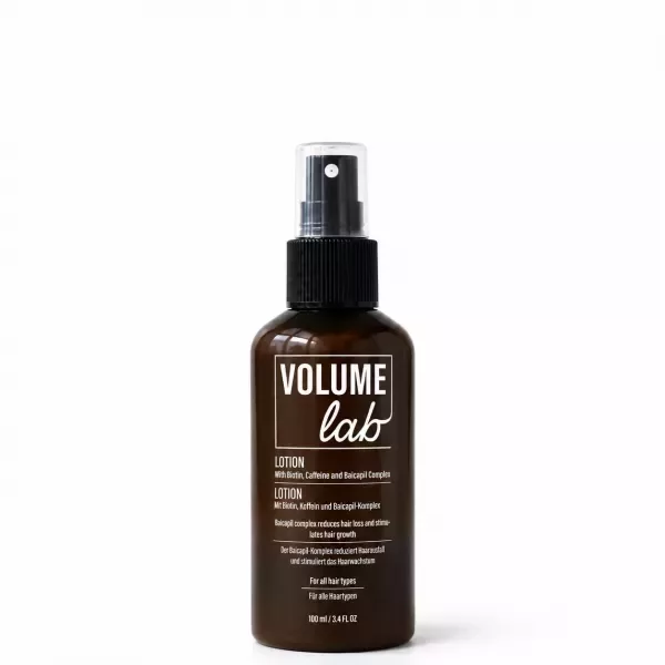 Volume Lab Lotion erhöht das Haarwachstum und verringert den Haarausfall.